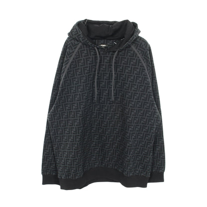 ズッカ プルオーバーパーカー コットン ダークグレー ブラック フェンディ トップス FENDI