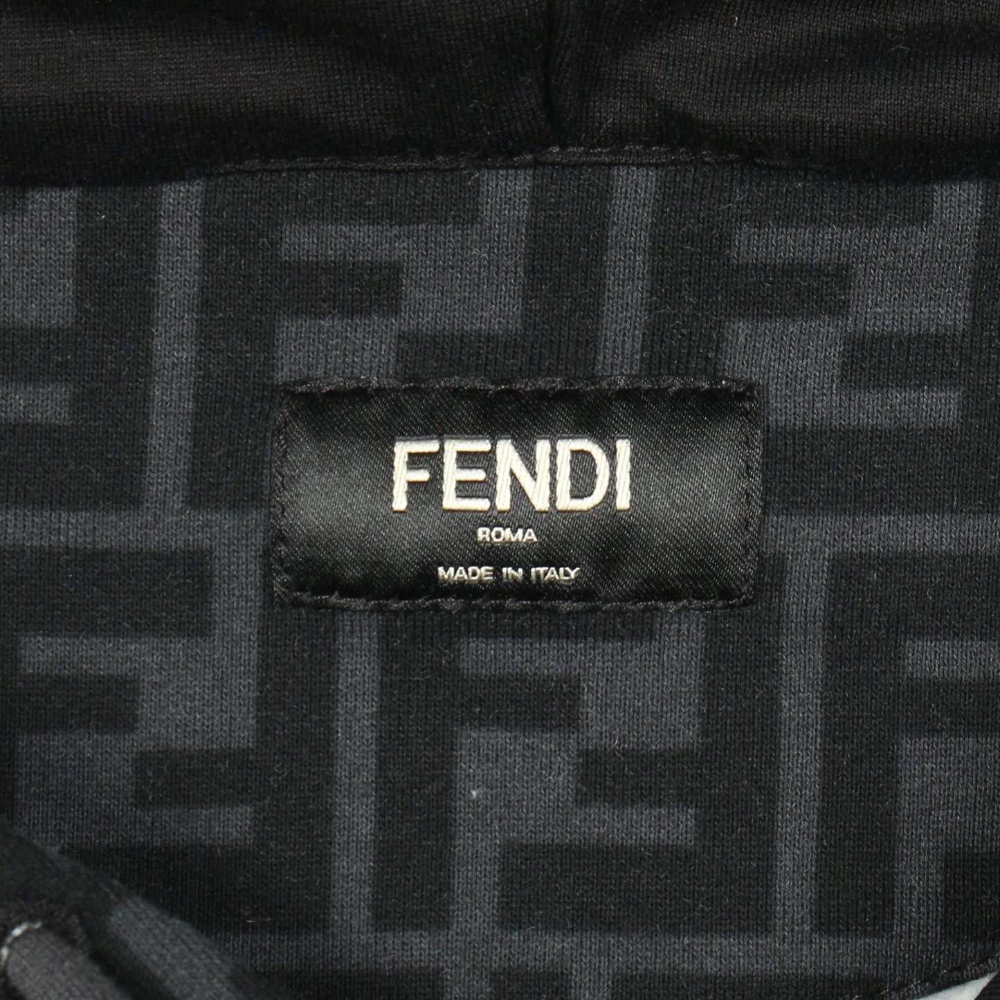 ズッカ プルオーバーパーカー コットン ダークグレー ブラック フェンディ トップス FENDI