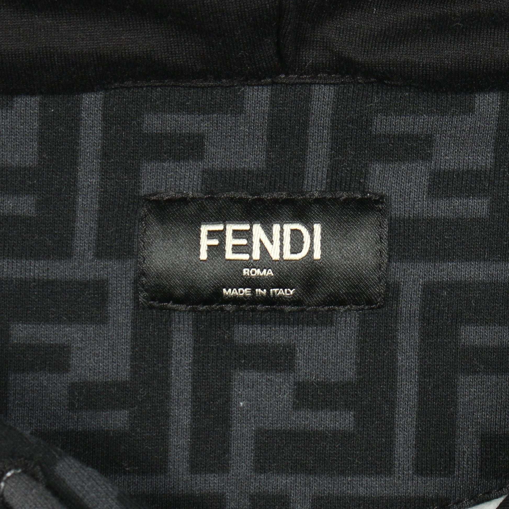 ズッカ プルオーバーパーカー コットン ダークグレー ブラック フェンディ トップス FENDI