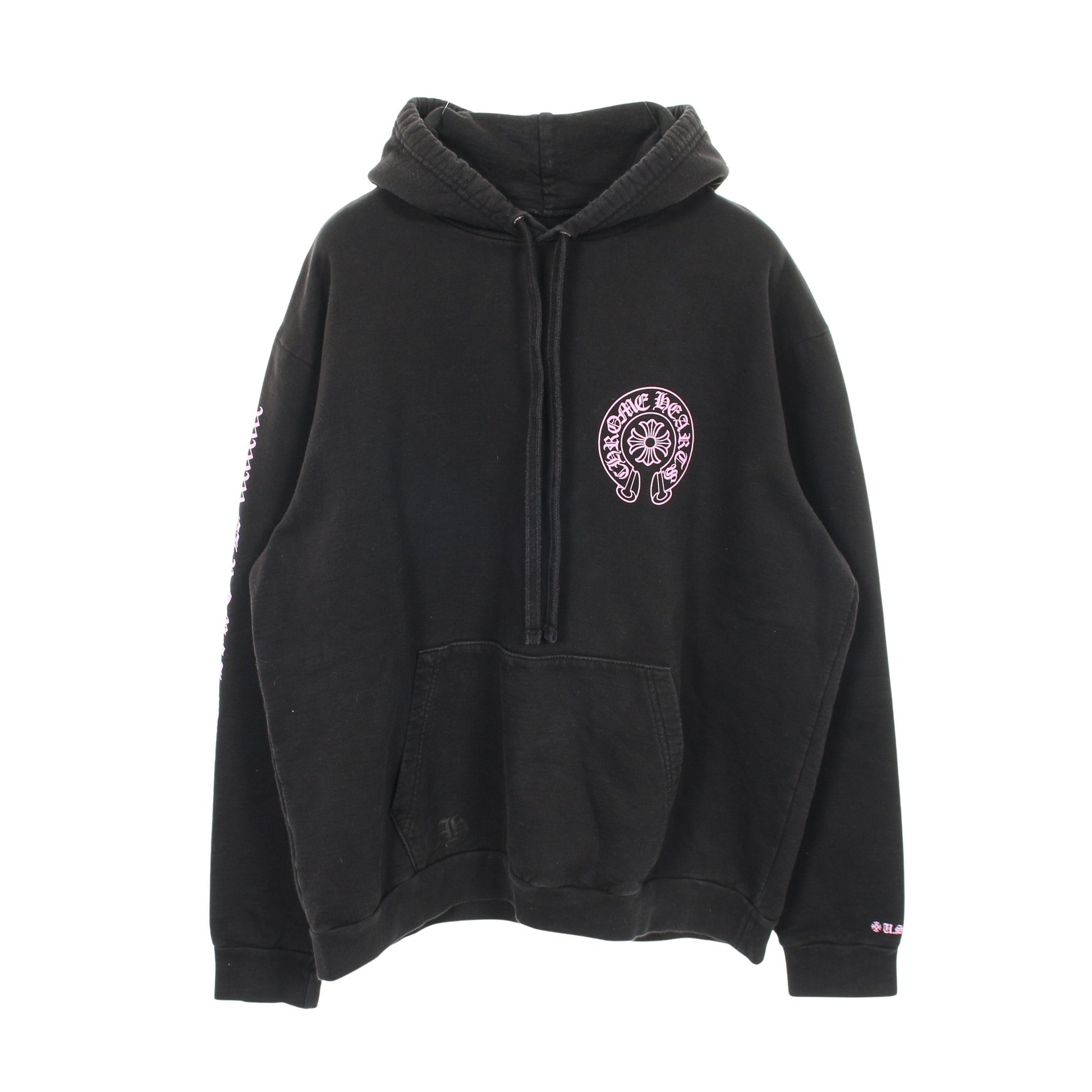 ホースシュー CHプラス アームロゴ プルオーバーパーカー コットン ブラック ピンク クロムハーツ トップス Chrome Hearts