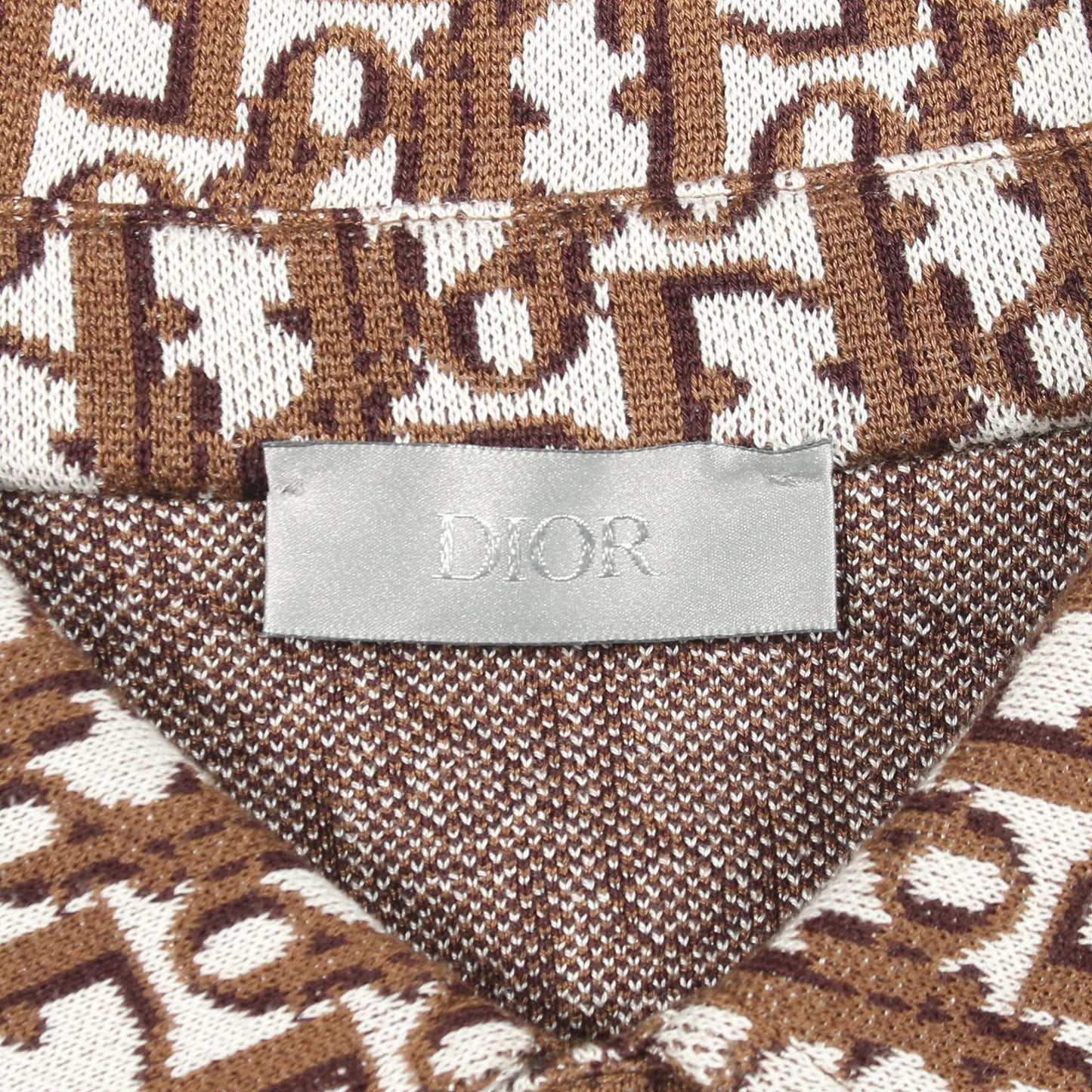 オブリーク コットンジャカード オーバー シャツ コットン ホワイト ブラウン ディオール トップス DIOR