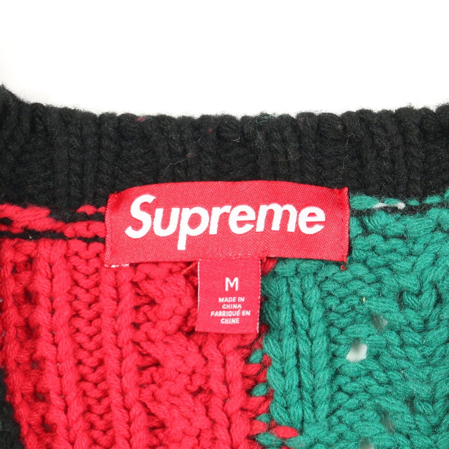 Patchwork Cable Knit Cardigan カーディガン コットン ブラック マルチカラー シュプリーム トップス Supreme