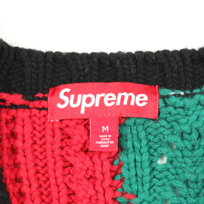 Patchwork Cable Knit Cardigan カーディガン コットン ブラック マルチカラー シュプリーム トップス Supreme