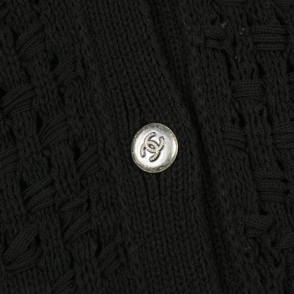 ココマークボタン カーディガン コットン ブラック オフホワイト シャネル トップス CHANEL