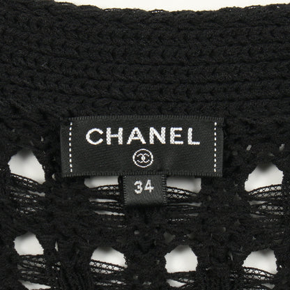 ココマークボタン カーディガン コットン ブラック オフホワイト シャネル トップス CHANEL