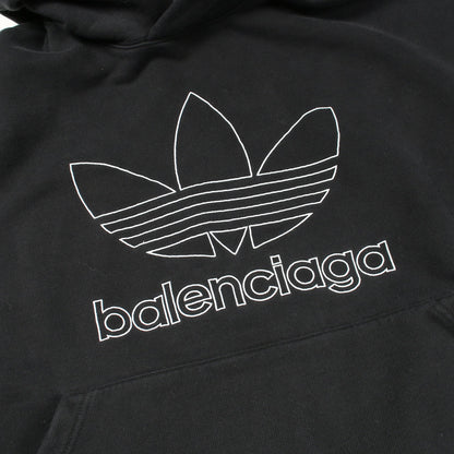 BALENCIAGA × adidas オーバーサイズフーディ プルオーバーパーカー コットン ブラック バレンシアガ トップス BALENCIAGA