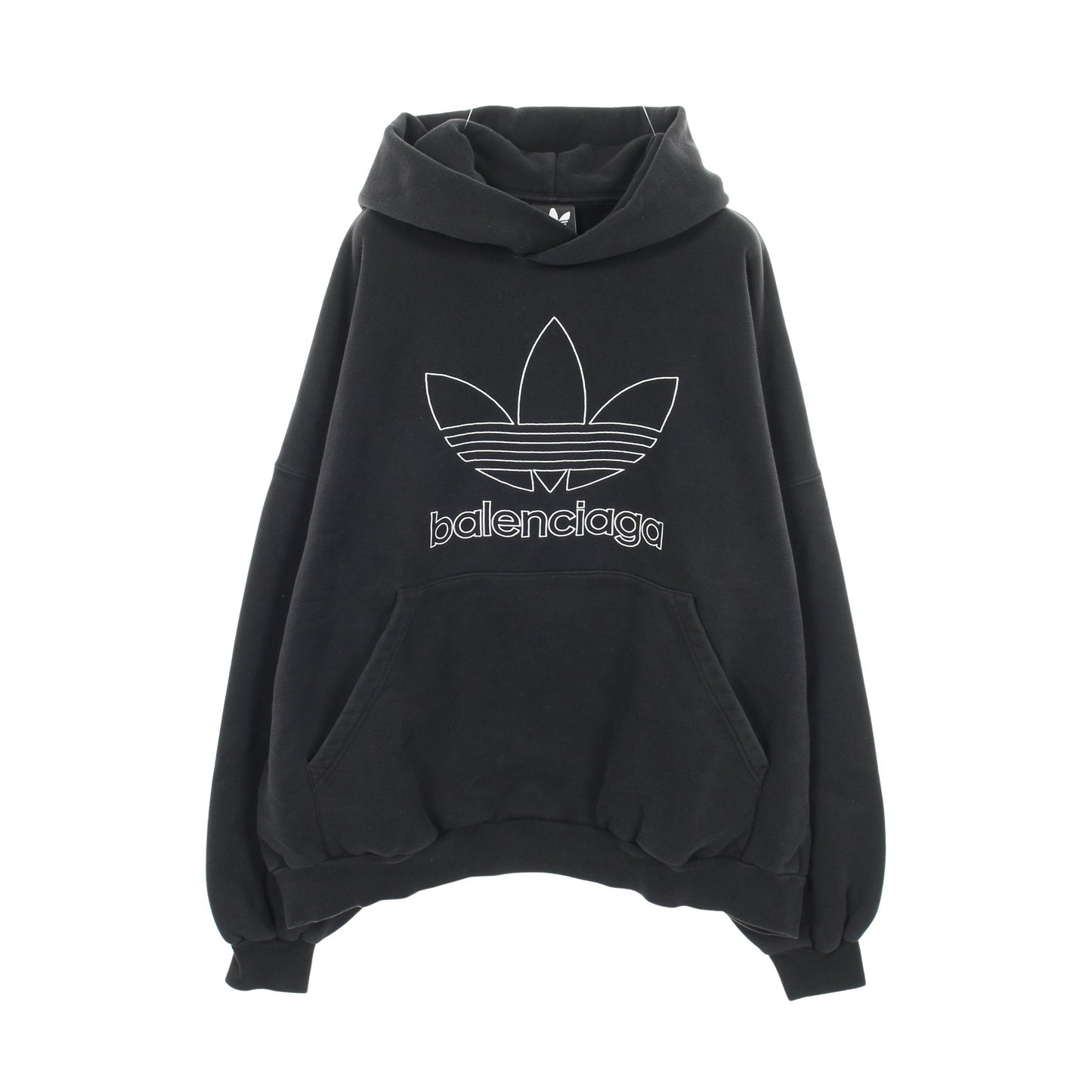 BALENCIAGA × adidas オーバーサイズフーディ プルオーバーパーカー コットン ブラック バレンシアガ トップス BALENCIAGA