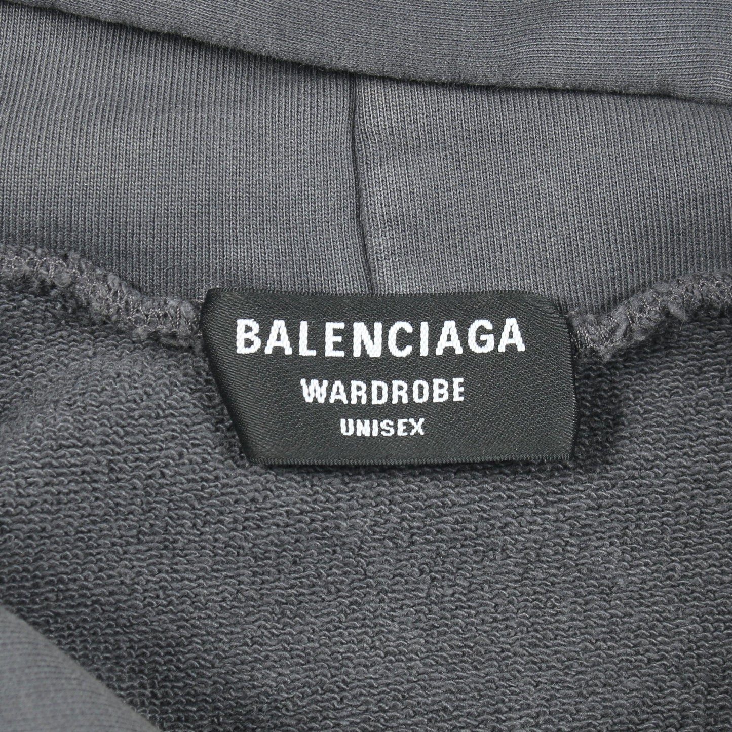 ロゴ刺繍 プルオーバーパーカー コットン ダークグレー ダメージ加工 バレンシアガ トップス BALENCIAGA