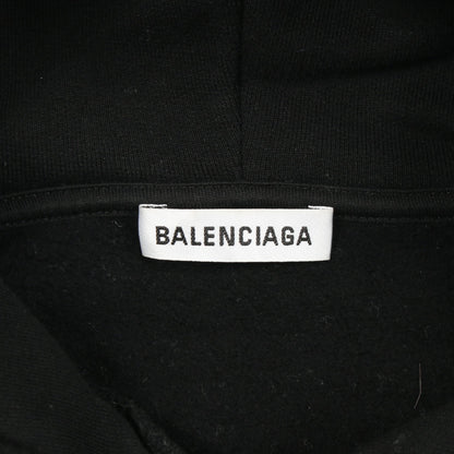 ロゴプリント プルオーバーパーカー コットン ブラック グリーン 裏起毛 バレンシアガ トップス BALENCIAGA