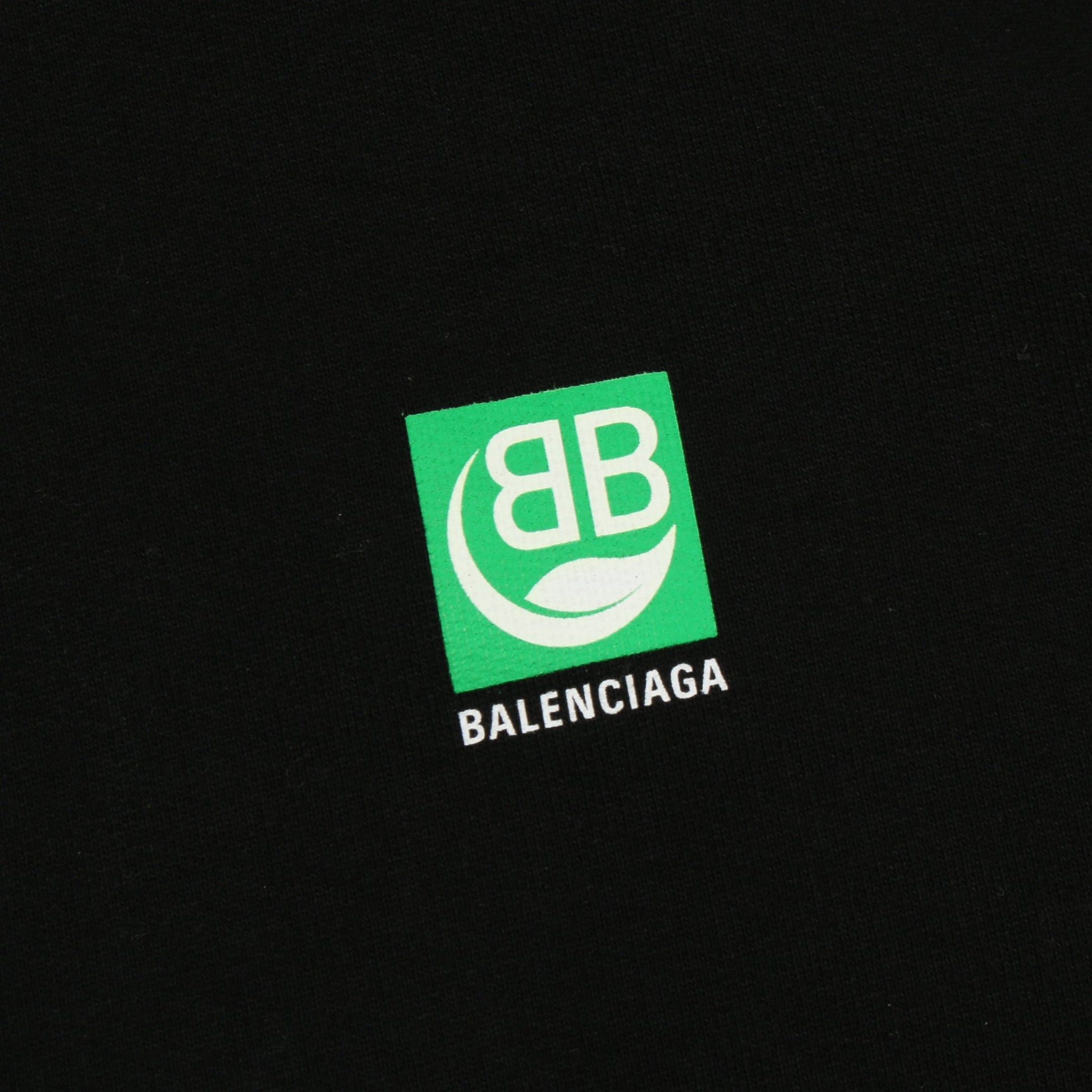 ロゴプリント プルオーバーパーカー コットン ブラック グリーン 裏起毛 バレンシアガ トップス BALENCIAGA