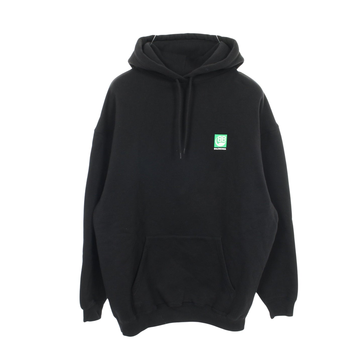 ロゴプリント プルオーバーパーカー コットン ブラック グリーン 裏起毛 バレンシアガ トップス BALENCIAGA