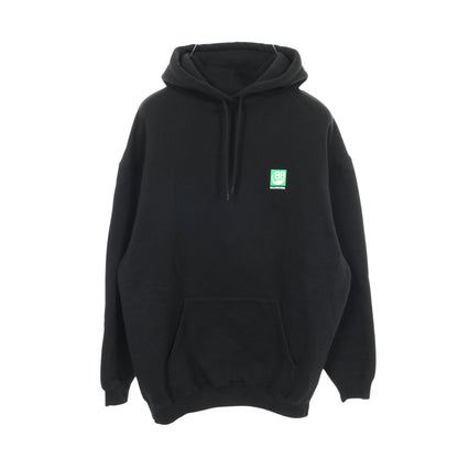ロゴプリント プルオーバーパーカー コットン ブラック グリーン 裏起毛 バレンシアガ トップス BALENCIAGA