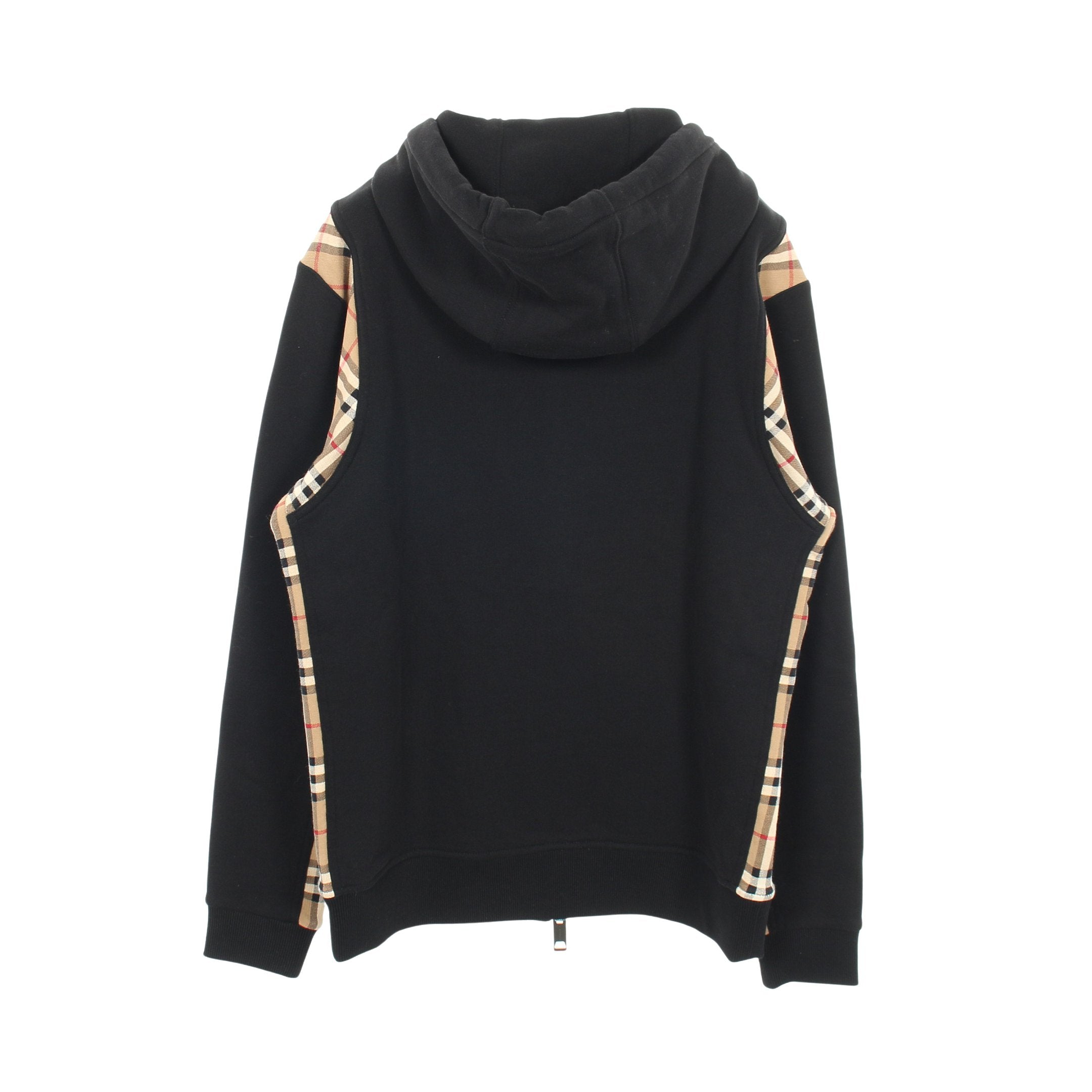 ジップアップパーカー ノバチェック コットン ブラック ベージュ