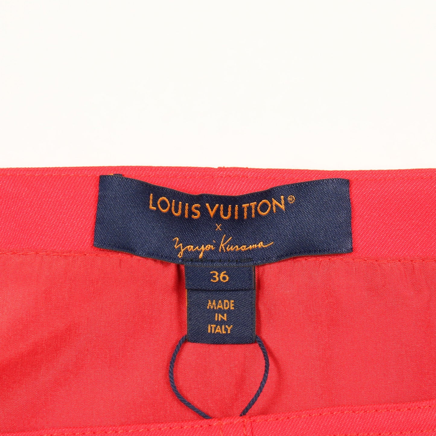 LV × YK テクニカルギャバジン ミニ スカート レッド 草間彌生 ルイヴィトン ボトムス LOUIS VUITTON