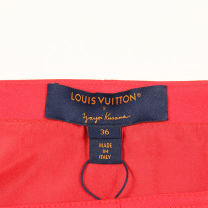 LV × YK テクニカルギャバジン ミニ スカート レッド 草間彌生 ルイヴィトン ボトムス LOUIS VUITTON