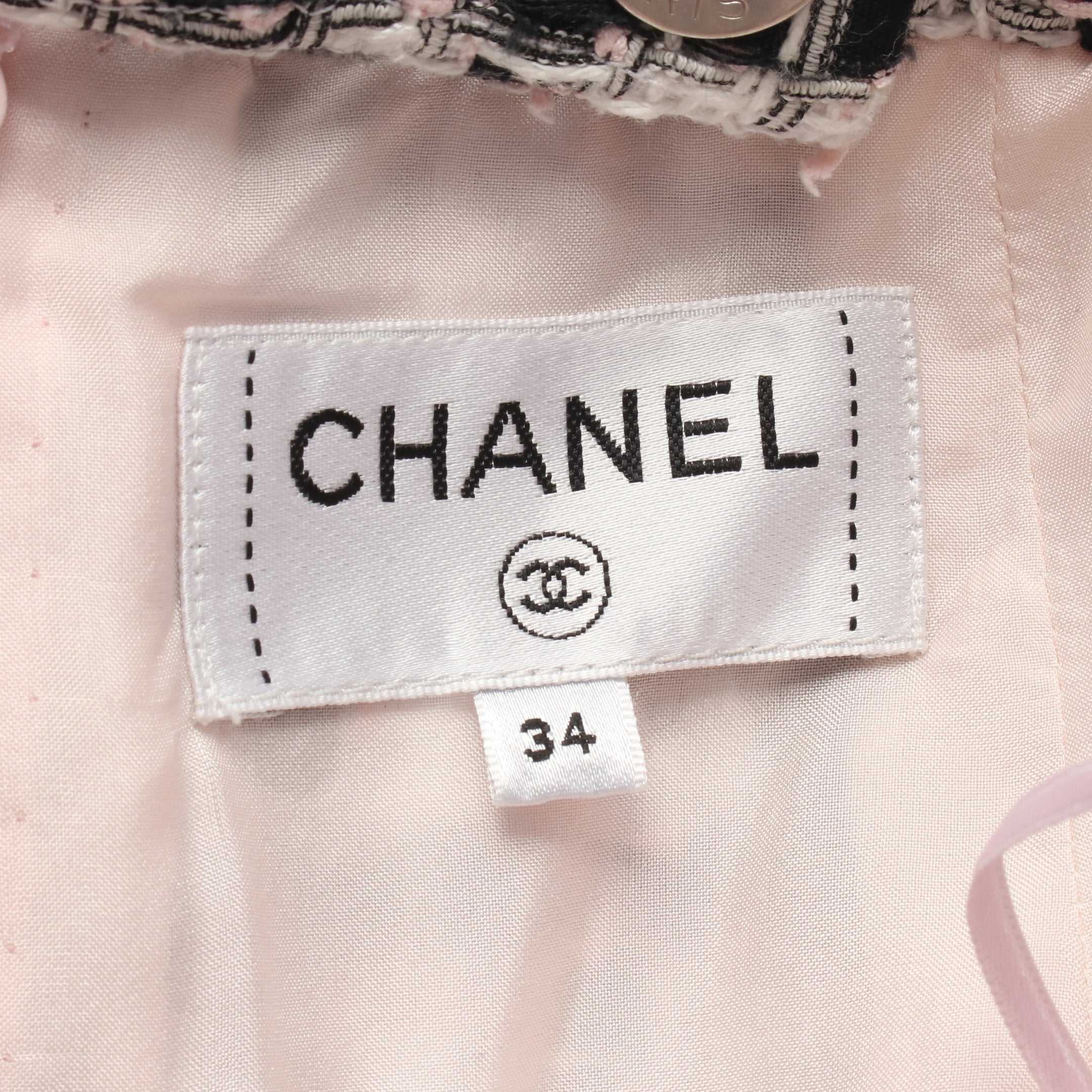 ココマークボタン ツイード スカート コットン ブラック ホワイト