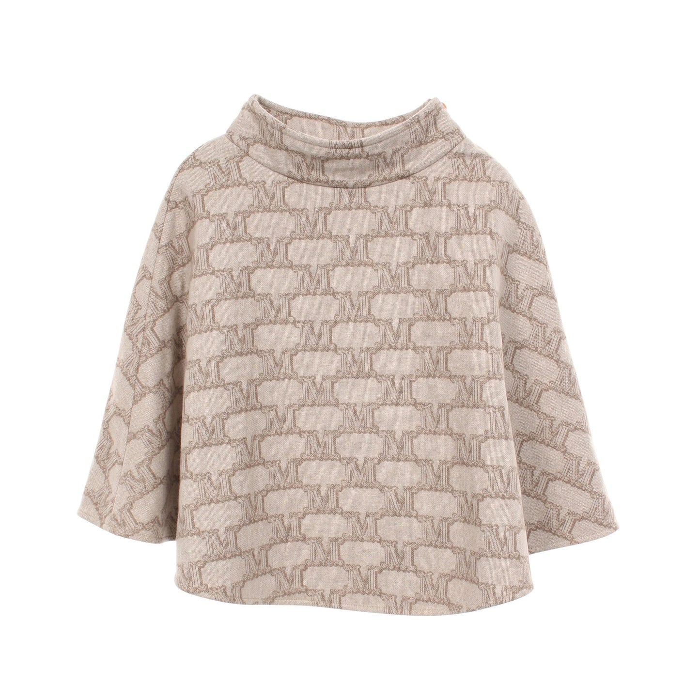 ポンチョ 総柄 カシミヤ ウール ベージュ マックスマーラ アウター Max Mara