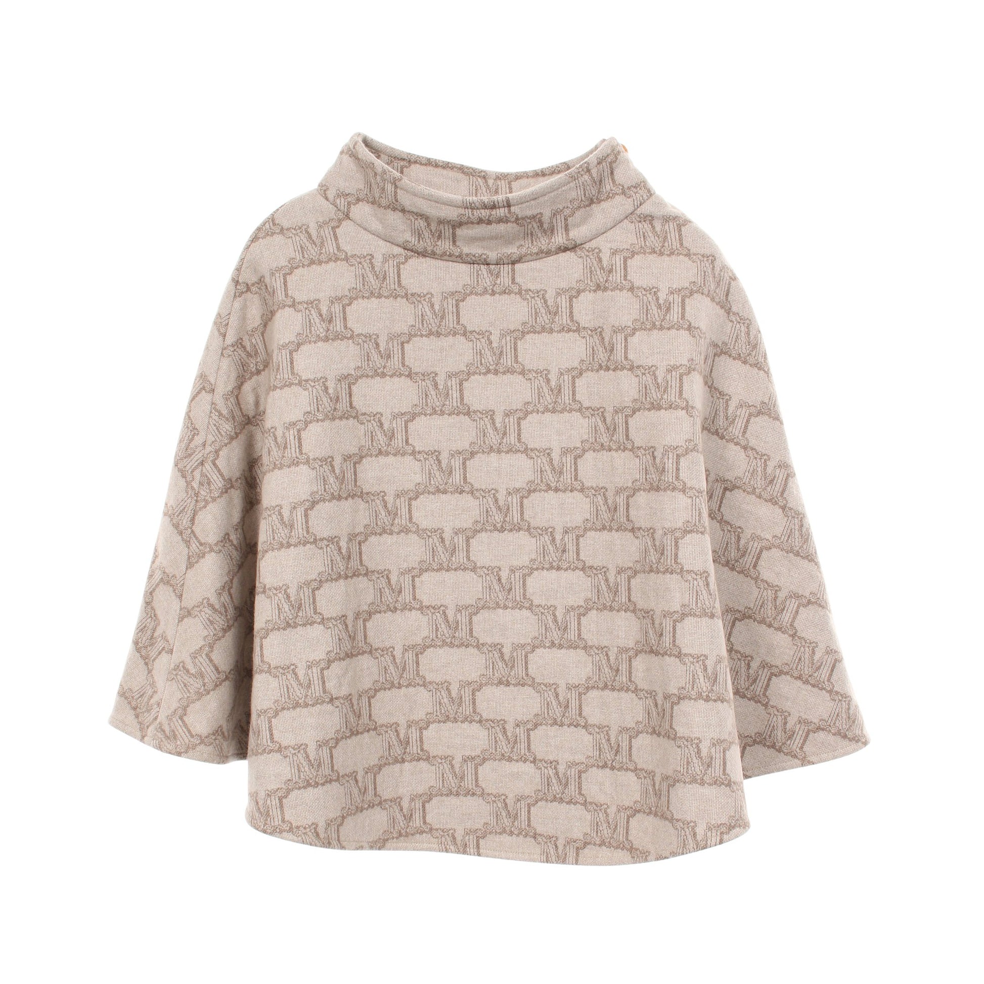 ポンチョ 総柄 カシミヤ ウール ベージュ マックスマーラ アウター Max Mara