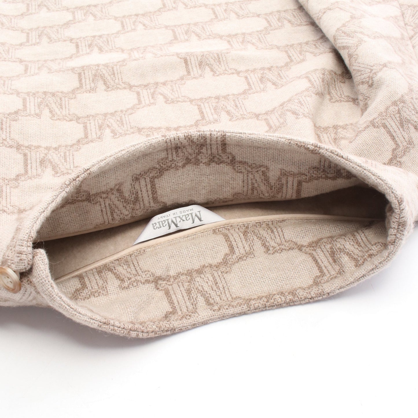 ポンチョ 総柄 カシミヤ ウール ベージュ マックスマーラ アウター Max Mara