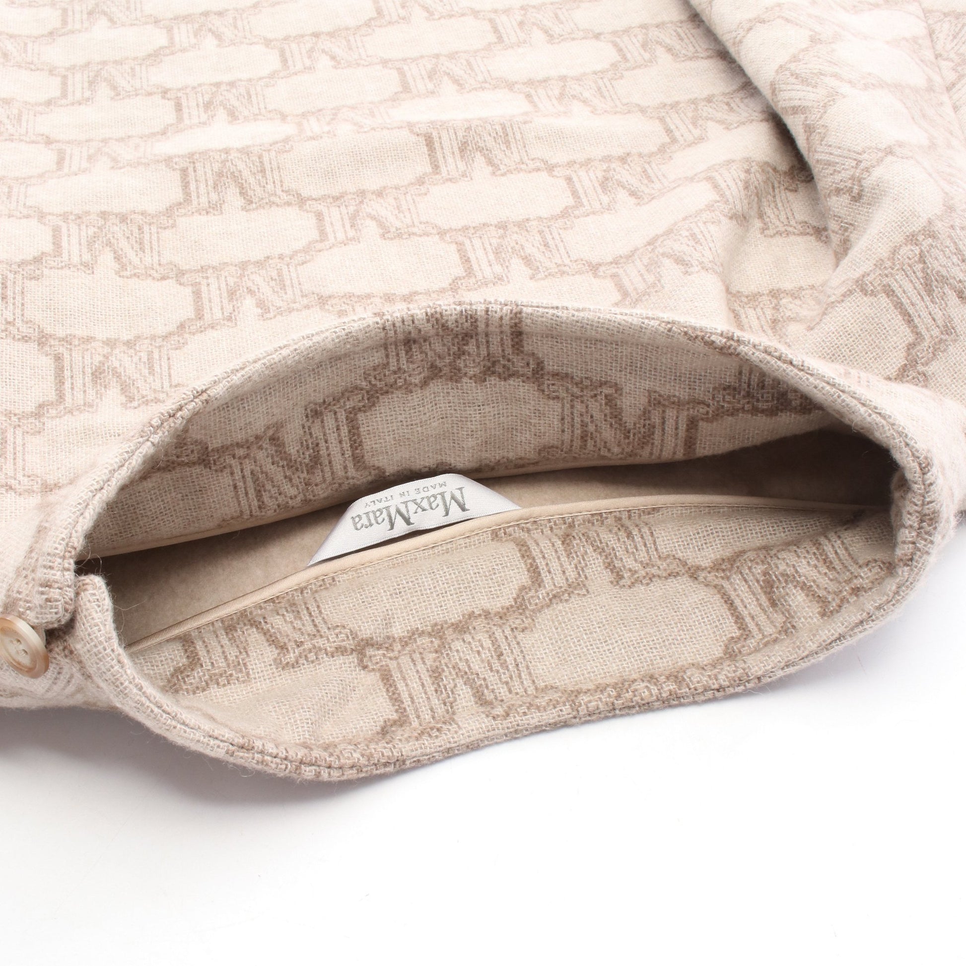 ポンチョ 総柄 カシミヤ ウール ベージュ マックスマーラ アウター Max Mara