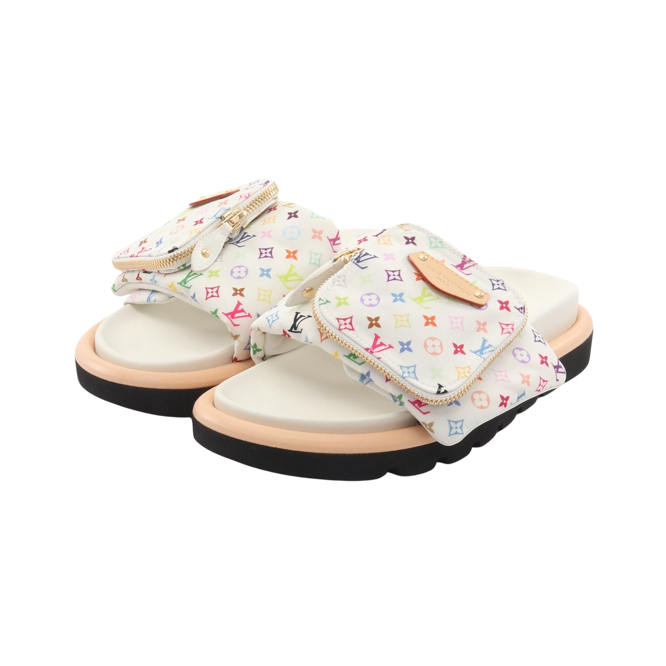 LV × TM プールピローライン サンダル ナイロン ホワイト 村上隆 ルイ