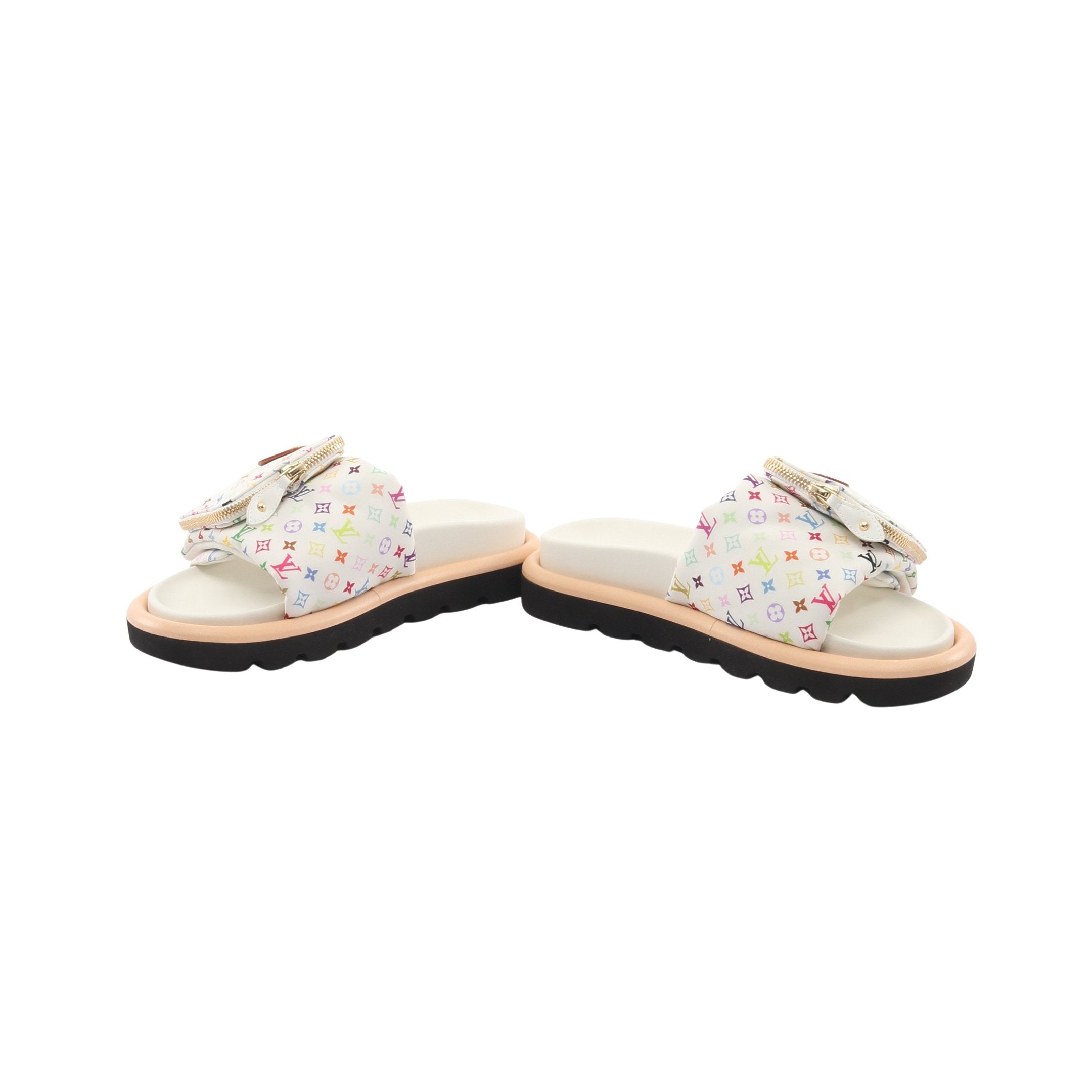 LV × TM プールピローライン サンダル ナイロン ホワイト 村上隆 ルイ