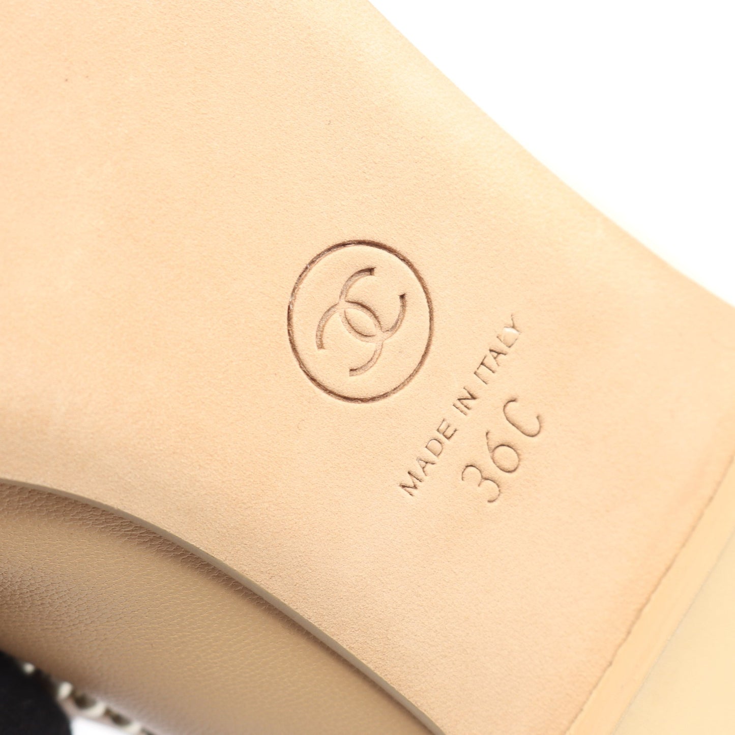 ココマーク フラットシューズ レザー ベージュ シャネル シューズ CHANEL
