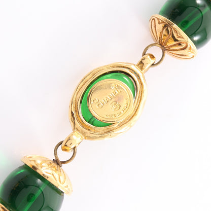 グリポア ネックレス GP ガラス ゴールド グリーン ヴィンテージ シャネル アクセサリー CHANEL