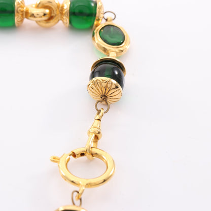 グリポア ネックレス GP ガラス ゴールド グリーン ヴィンテージ シャネル アクセサリー CHANEL