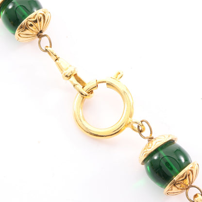グリポア ネックレス GP ガラス ゴールド グリーン ヴィンテージ シャネル アクセサリー CHANEL
