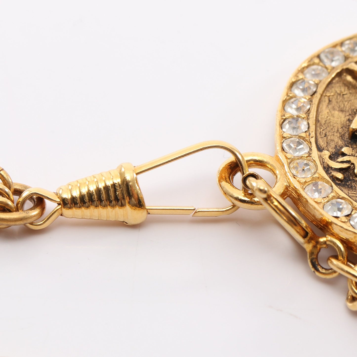 ケンタウロス ネックレス GP ラインストーン ゴールド クリア ヴィンテージ シャネル アクセサリー CHANEL