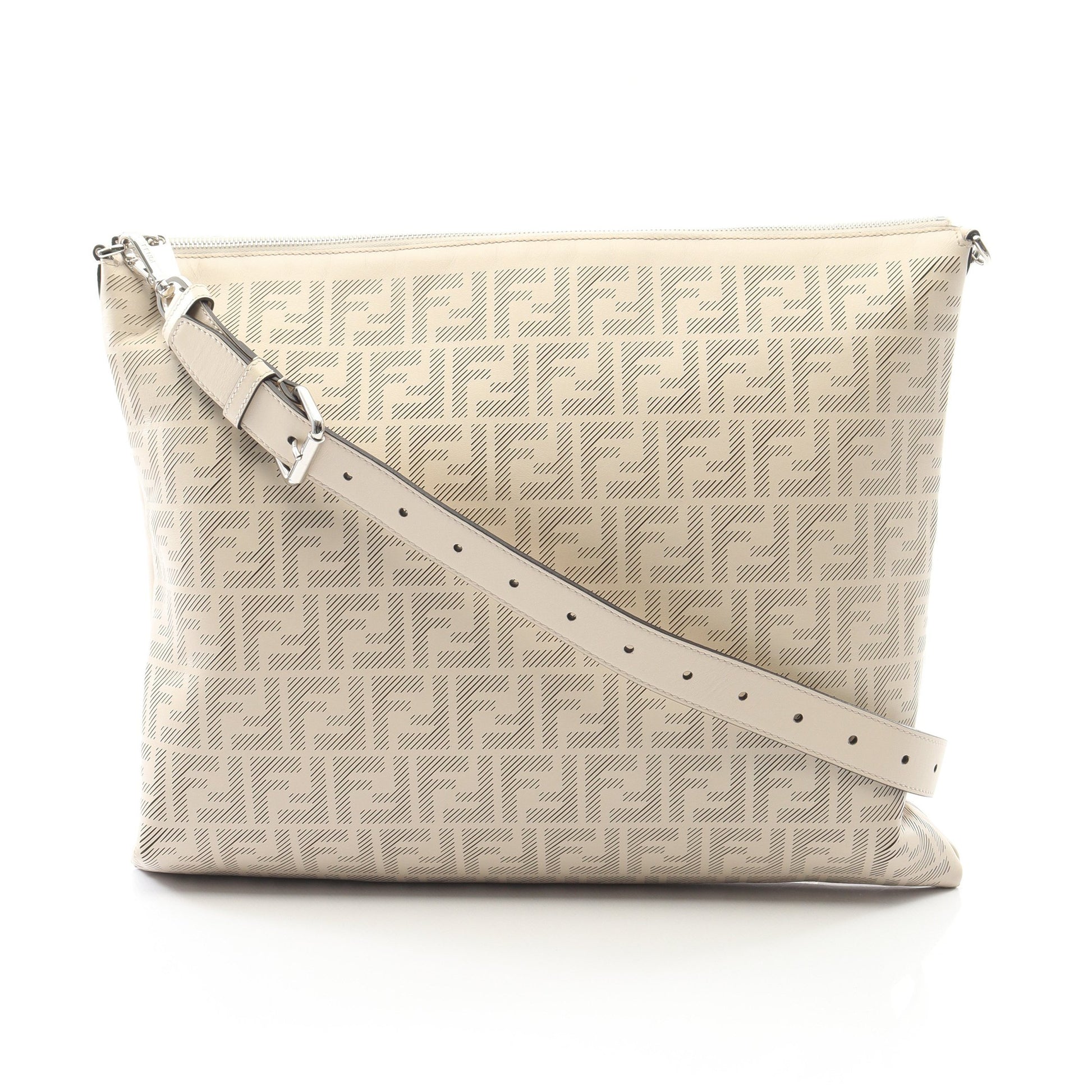 FFロゴ ショルダーバッグ レザー オフホワイト フェンディ バッグ FENDI