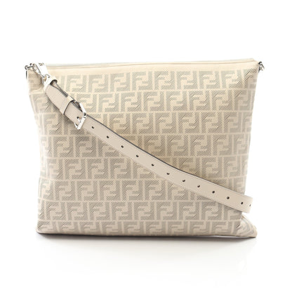 FFロゴ ショルダーバッグ レザー オフホワイト フェンディ バッグ FENDI