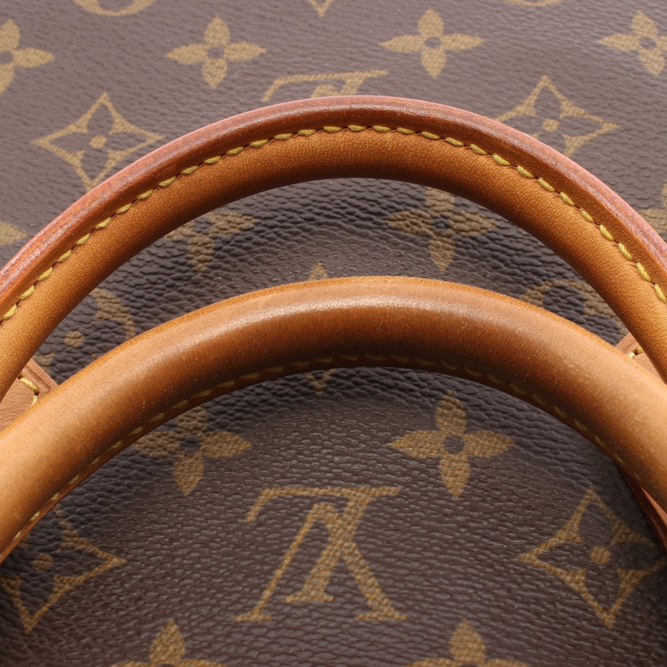 スピーディ40 モノグラム ハンドバッグ PVC レザー ブラウン ルイ