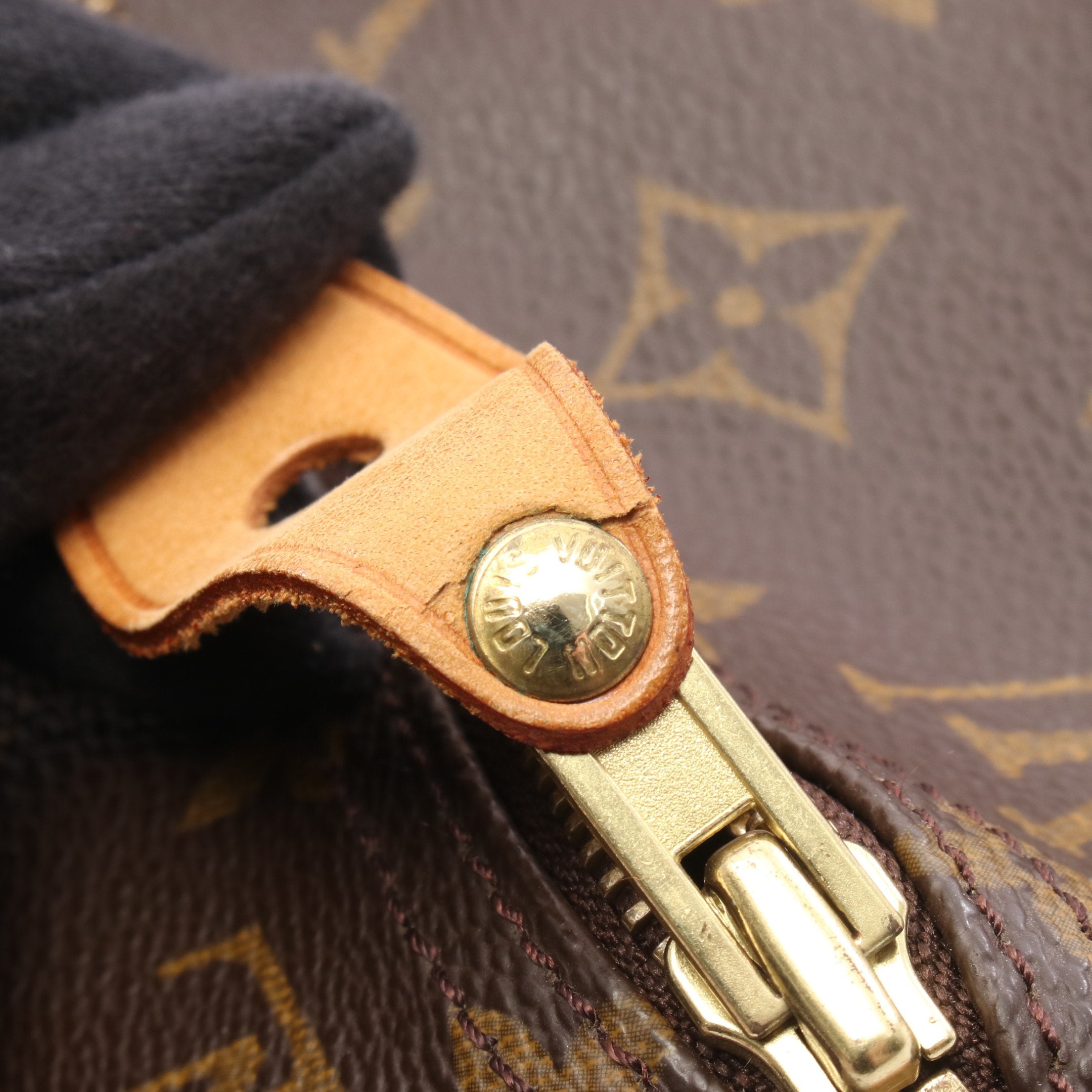 スピーディ40 モノグラム ハンドバッグ PVC レザー ブラウン ルイ