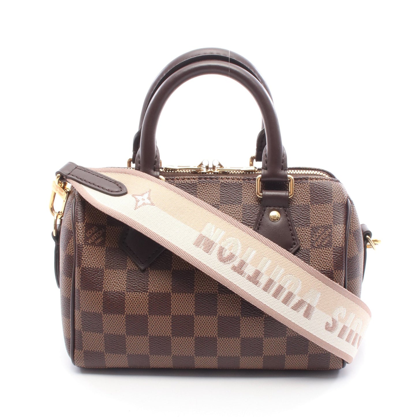 スピーディ バンドリエール20 ダミエエベヌ ハンドバッグ PVC レザー ブラウン 2WAY ルイヴィトン バッグ LOUIS VUITTON