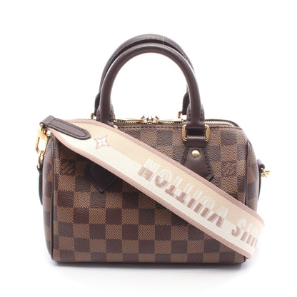 スピーディ バンドリエール20 ダミエエベヌ ハンドバッグ PVC レザー ブラウン 2WAY ルイヴィトン バッグ LOUIS VUITTON