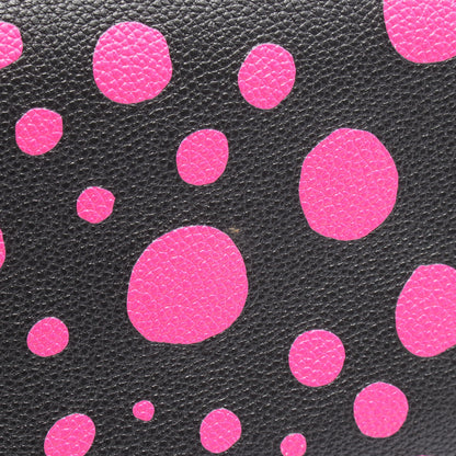 LOUIS VUITTON × yayoi kusama ネヴァーフルMM モノグラムアンプラント フューシャ ショルダーバッグ トートバッグ レザー ブラック ルイヴィトン バッグ LOUIS VUITTON