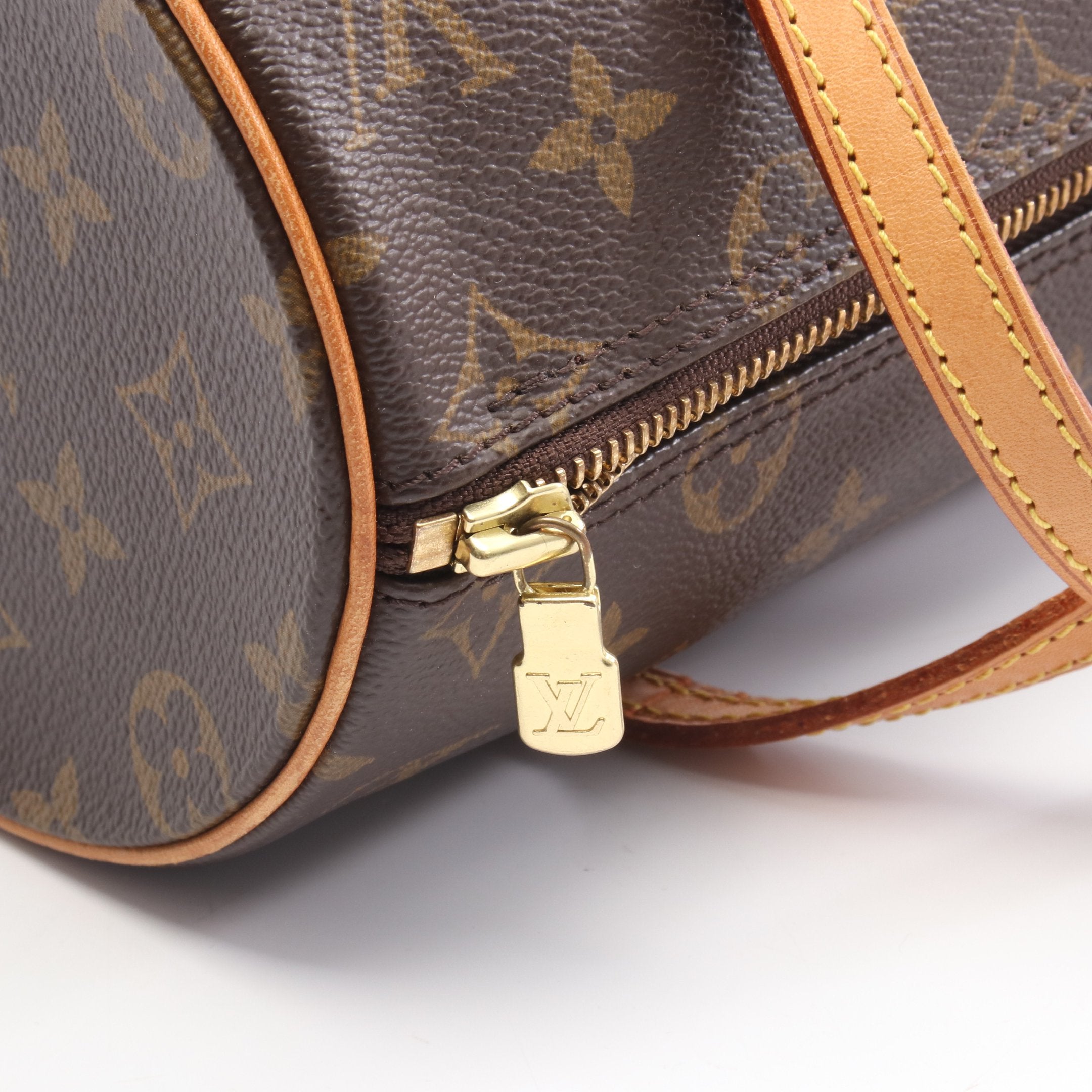 パピヨン26 モノグラム ハンドバッグ PVC レザー ブラウン ルイ