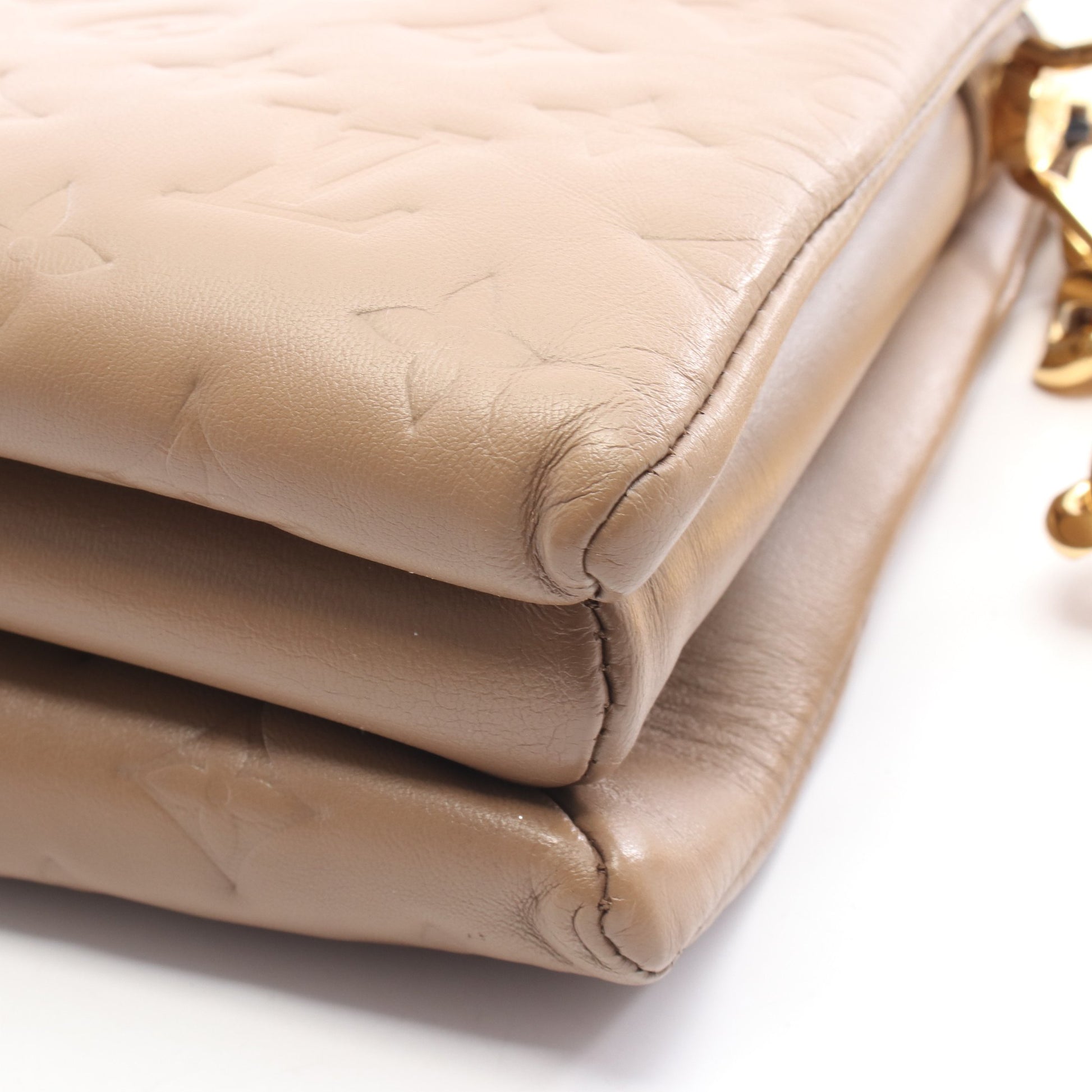 クッサンPM モノグラム トープ チェーンショルダーバッグ レザー グレーベージュ 2WAY ルイヴィトン バッグ LOUIS VUITTON