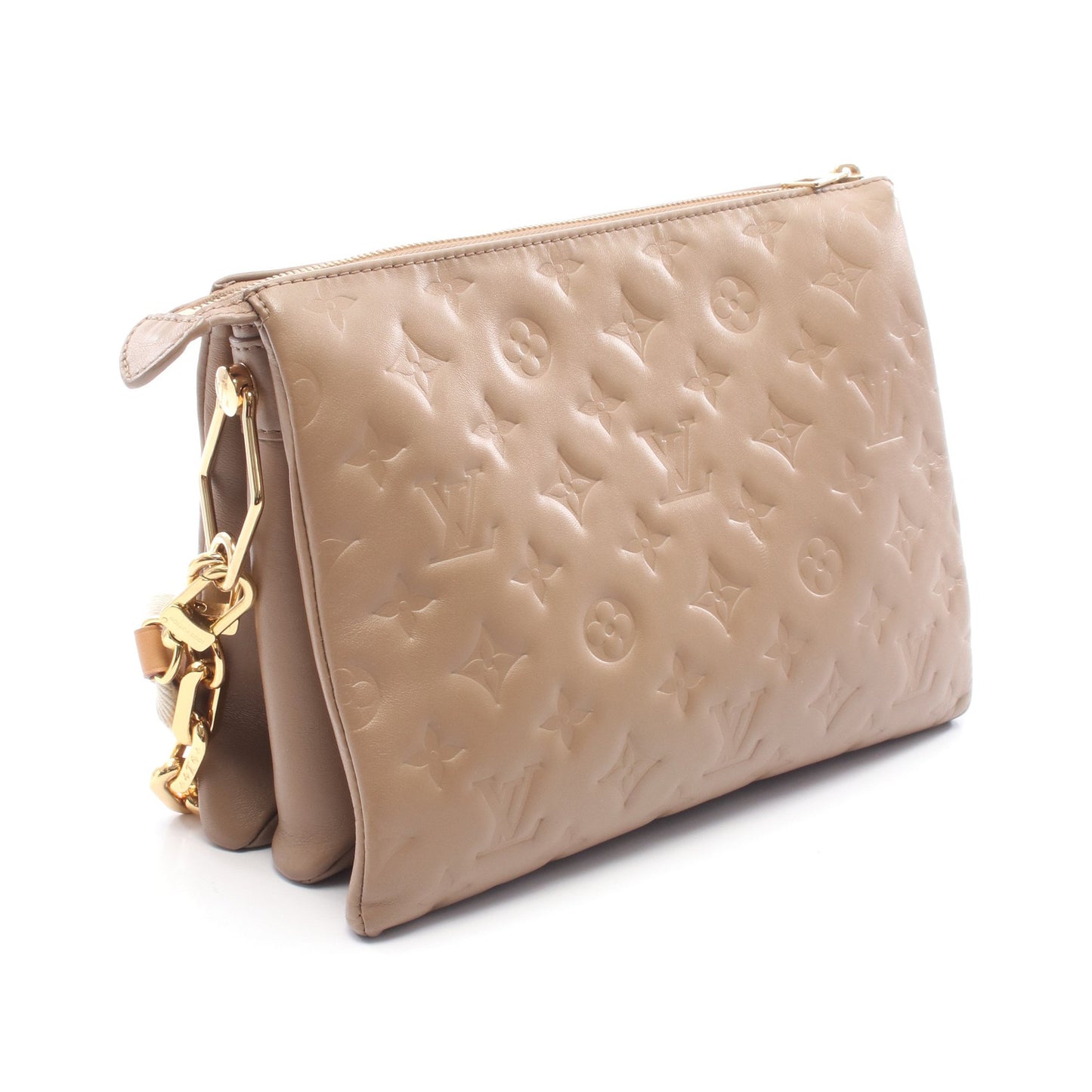 クッサンPM モノグラム トープ チェーンショルダーバッグ レザー グレーベージュ 2WAY ルイヴィトン バッグ LOUIS VUITTON