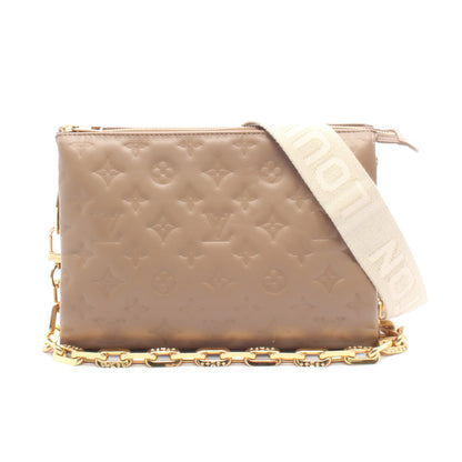クッサンPM モノグラム トープ チェーンショルダーバッグ レザー グレーベージュ 2WAY ルイヴィトン バッグ LOUIS VUITTON