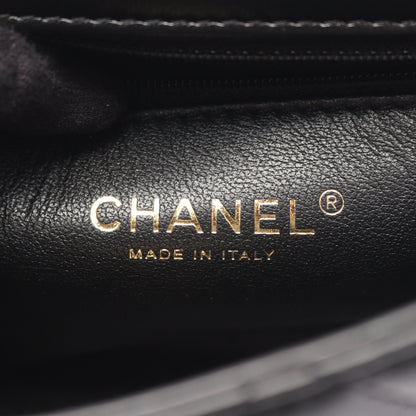 マトラッセ スモール トップハンドル チェーンショルダーバッグ シャイニーラムスキン ブラック ゴールド金具 2WAY シャネル バッグ CHANEL