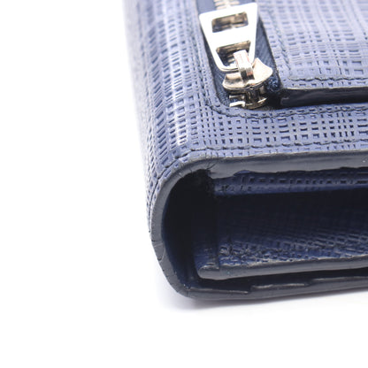 LINEN リネン 二つ折り長財布 レザー ネイビー ロエベ 財布・小物 LOEWE