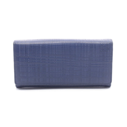 LINEN リネン 二つ折り長財布 レザー ネイビー ロエベ 財布・小物 LOEWE