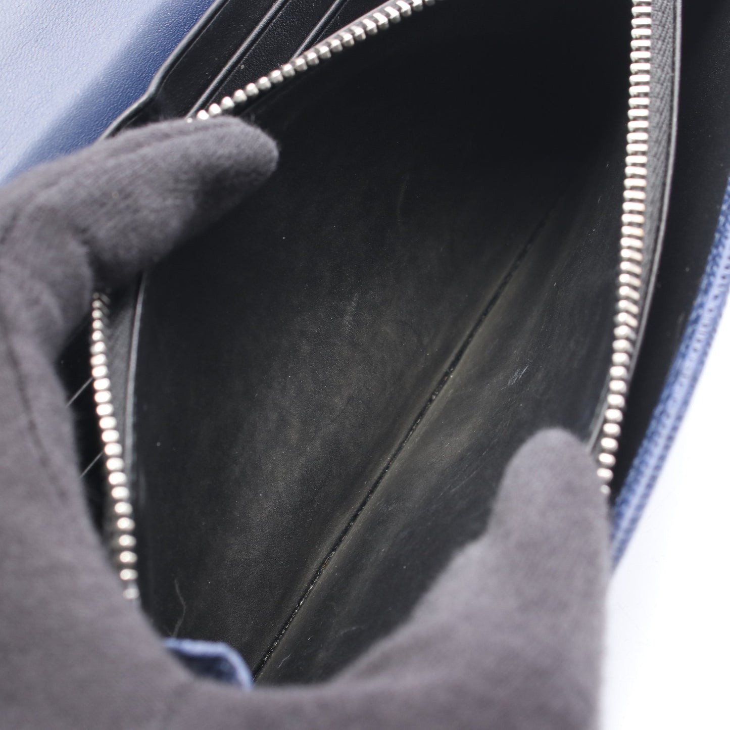 LINEN リネン 二つ折り長財布 レザー ネイビー ロエベ 財布・小物 LOEWE