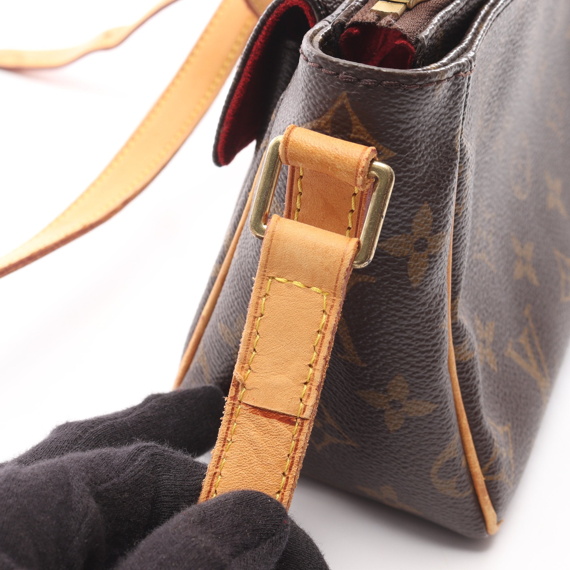 ヴィバシテPM モノグラム ショルダーバッグ PVC レザー ブラウン ルイ