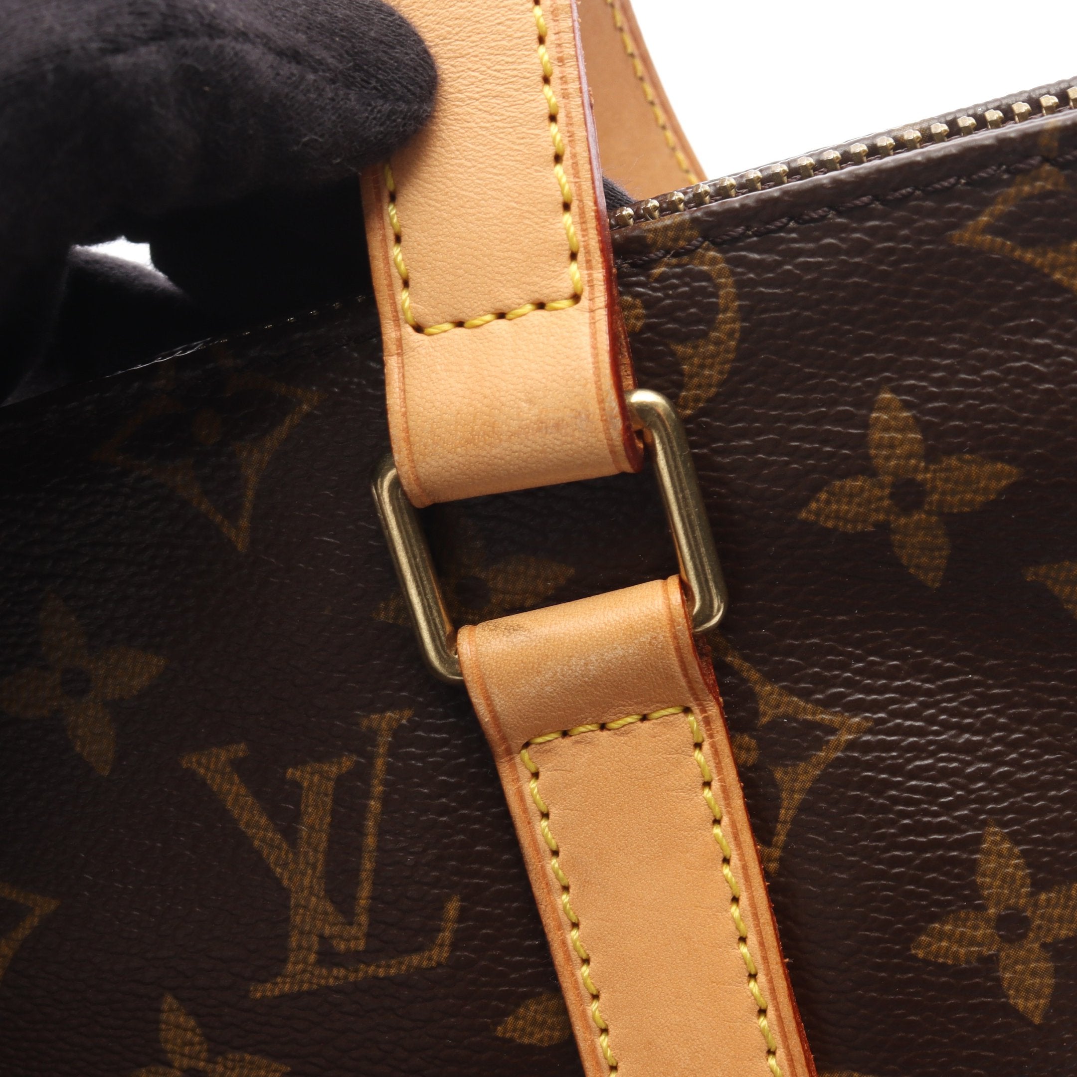 カバピアノ モノグラム ショルダーバッグ PVC レザー ブラウン ルイ