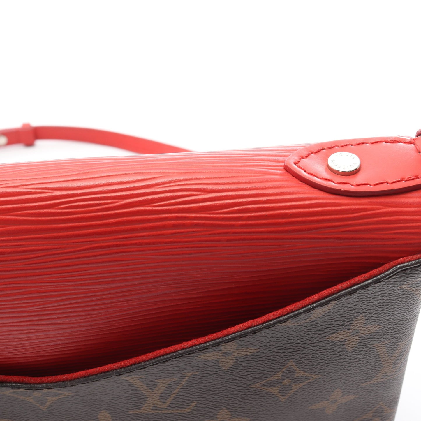 サンミシェル モノグラム エピ コクリコ ショルダーバッグ PVC レザー ブラウン レッド ルイヴィトン バッグ LOUIS VUITTON