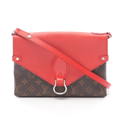 サンミシェル モノグラム エピ コクリコ ショルダーバッグ PVC レザー ブラウン レッド ルイヴィトン バッグ LOUIS VUITTON